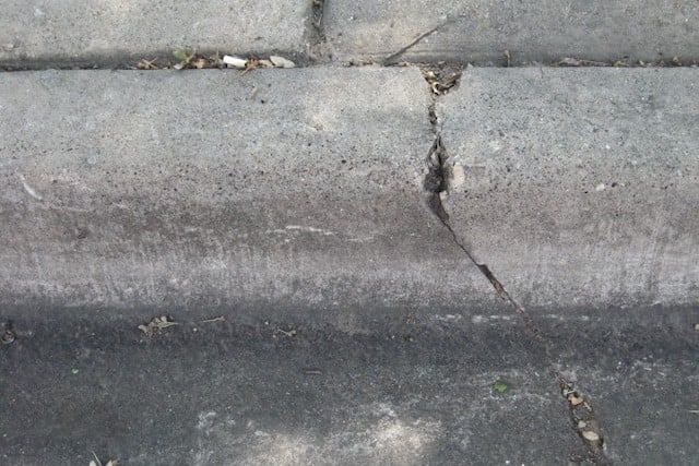 Broken curb