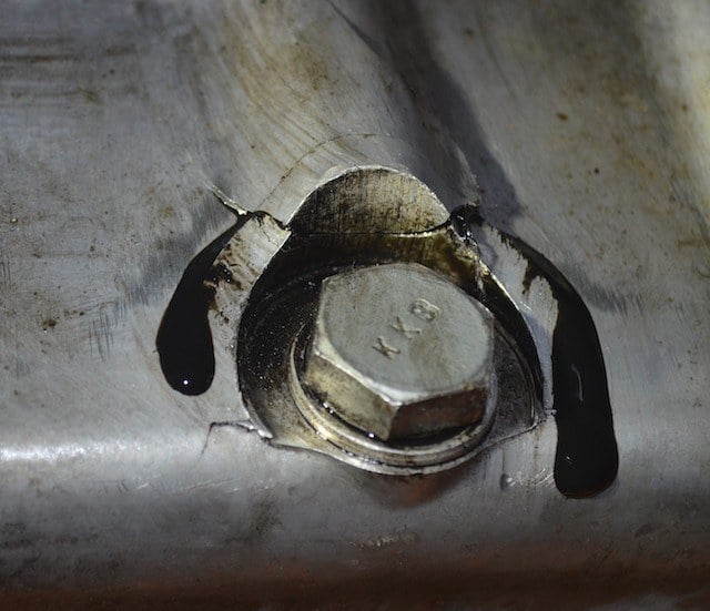 Damage oil pan