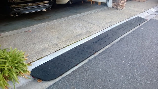 Installed curb ramp