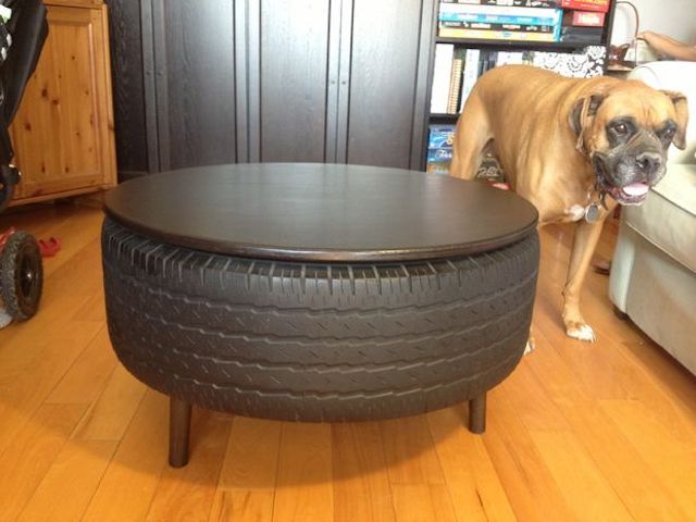upcycled Tire table