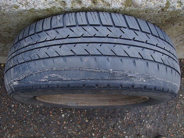 Worn tire